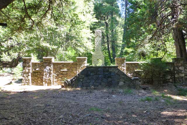 The surviving rockwork photographed in 2015.