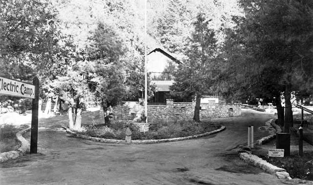 The entrance to the Pacific Electric camp, circa 1930s.